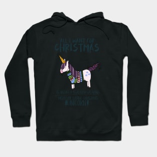 Ugly Sweater Wearing, Mistletoe Eating Christmas Unicorn Hoodie